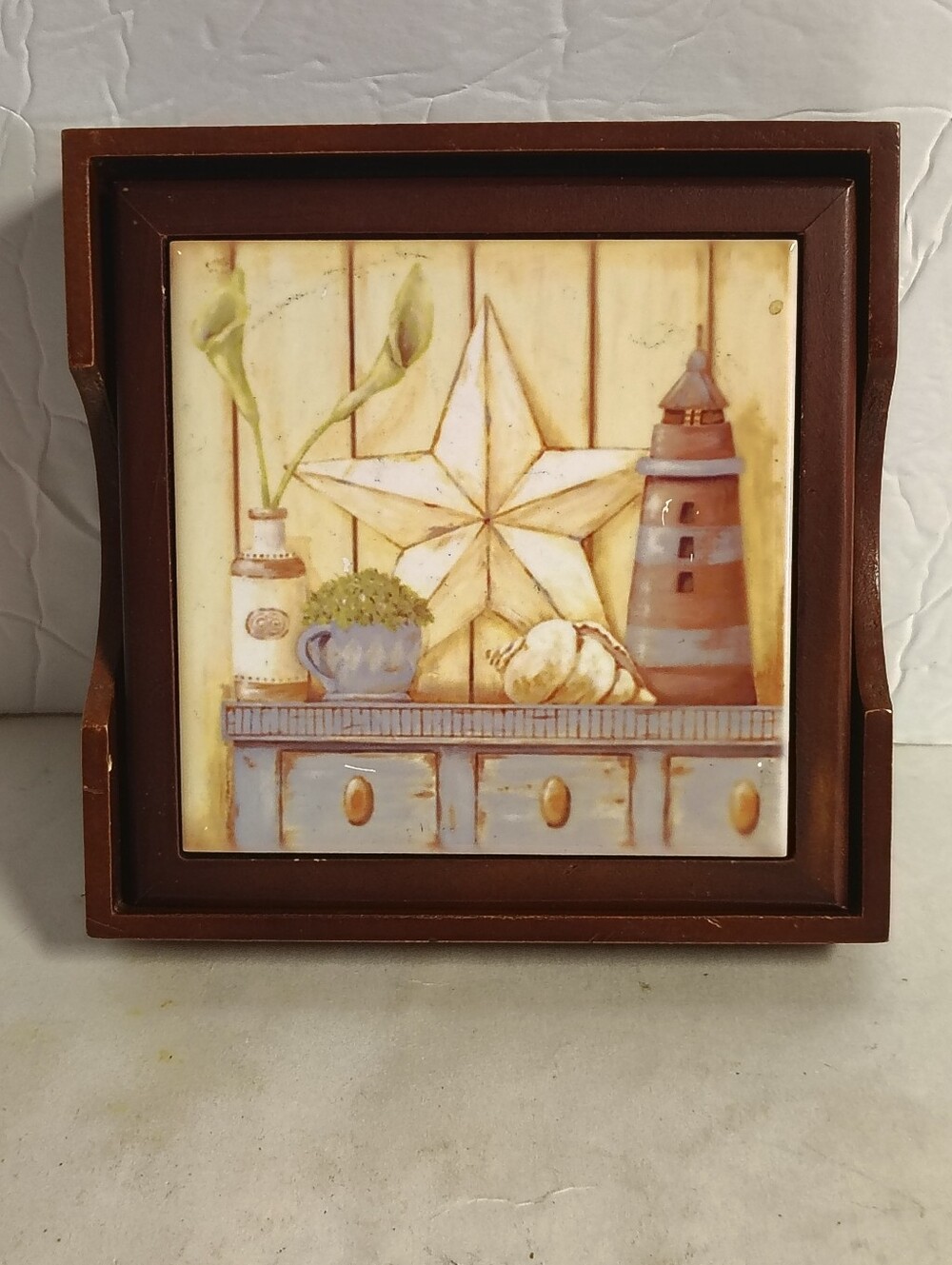 Tii Collections Cottage Core Coasters Trivets Tiles Summer Vibe Ceramic Wood Vtg